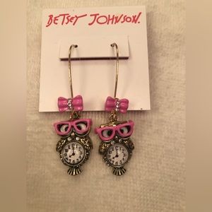 NWT Betsey Johnson Whimisical Owl Earrings